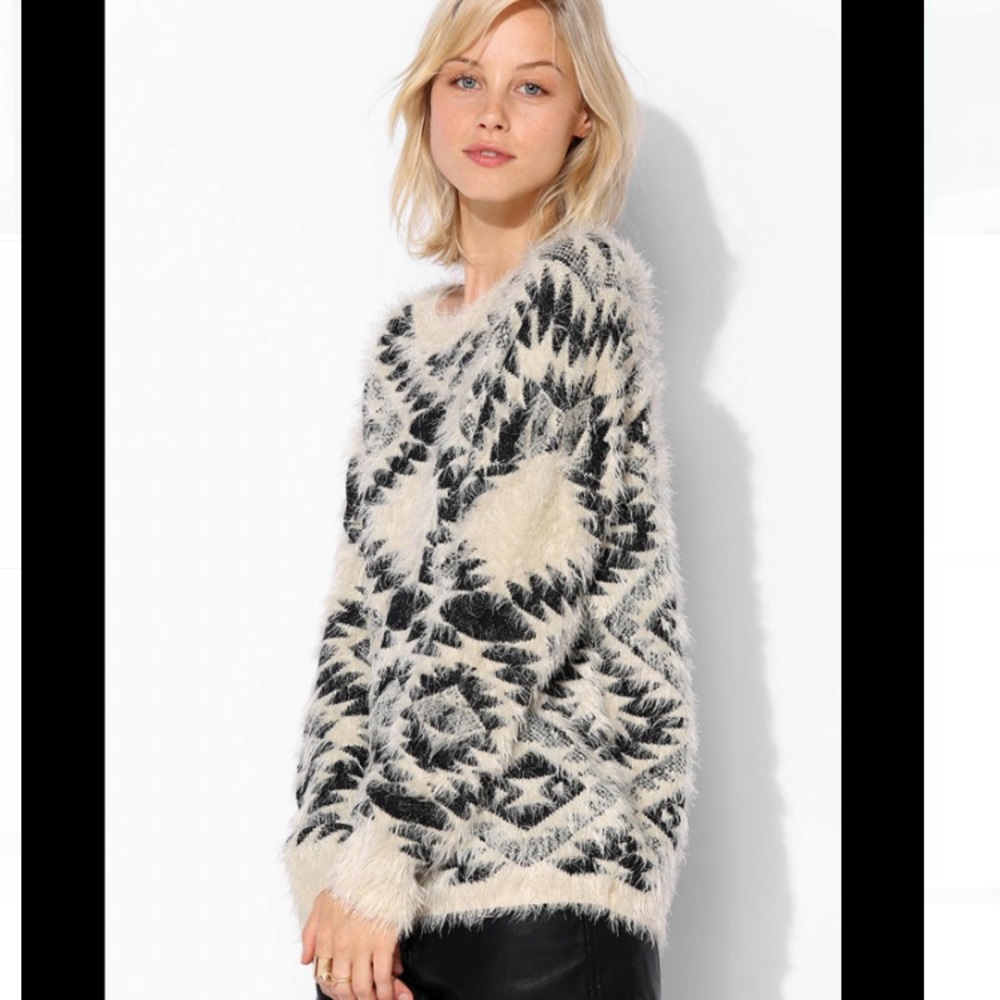 UO Staring at Stars fuzzy southwest sweater